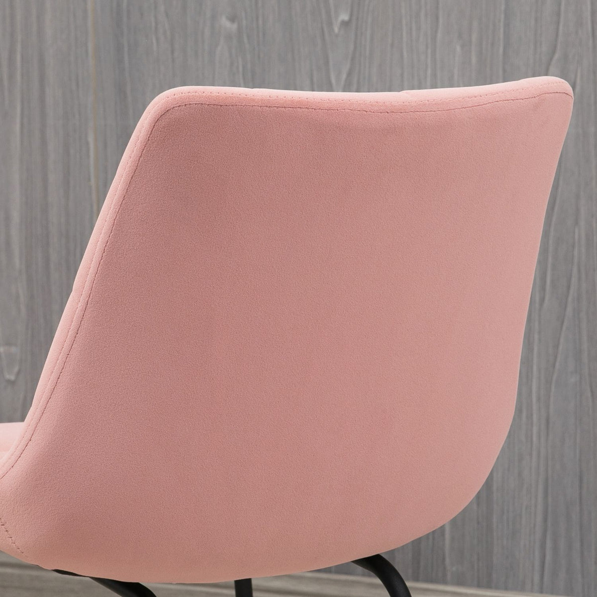 Dining Room Chair Set Of 2 Kitchen Chairs With Backrest, Velvet Cover In Pink, Retro Design, Steel Legs, For Living Room