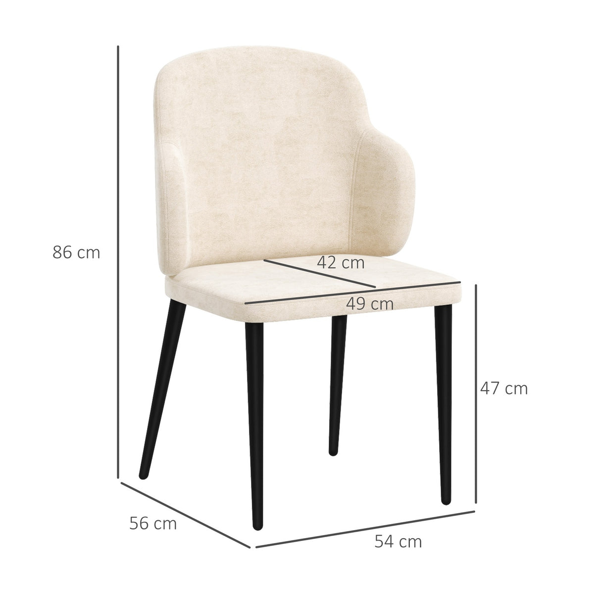 Dining Room Chairs Set Of 2 Kitchen Chairs With Backrest Velvet Look Comfortable Upholstered Chair Beige