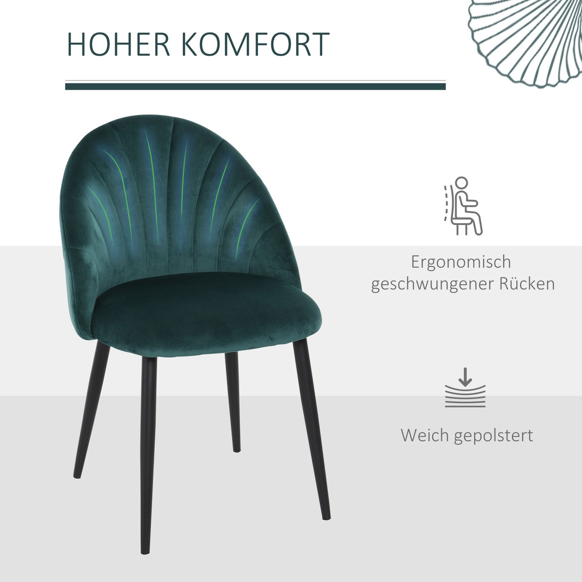 Dining Room Chairs Set Of 2 Modern Kitchen Chairs Skandi Design Living Room Chair Upholstered Chair Office Chair Velvet Metal Green 52X54X79Cm