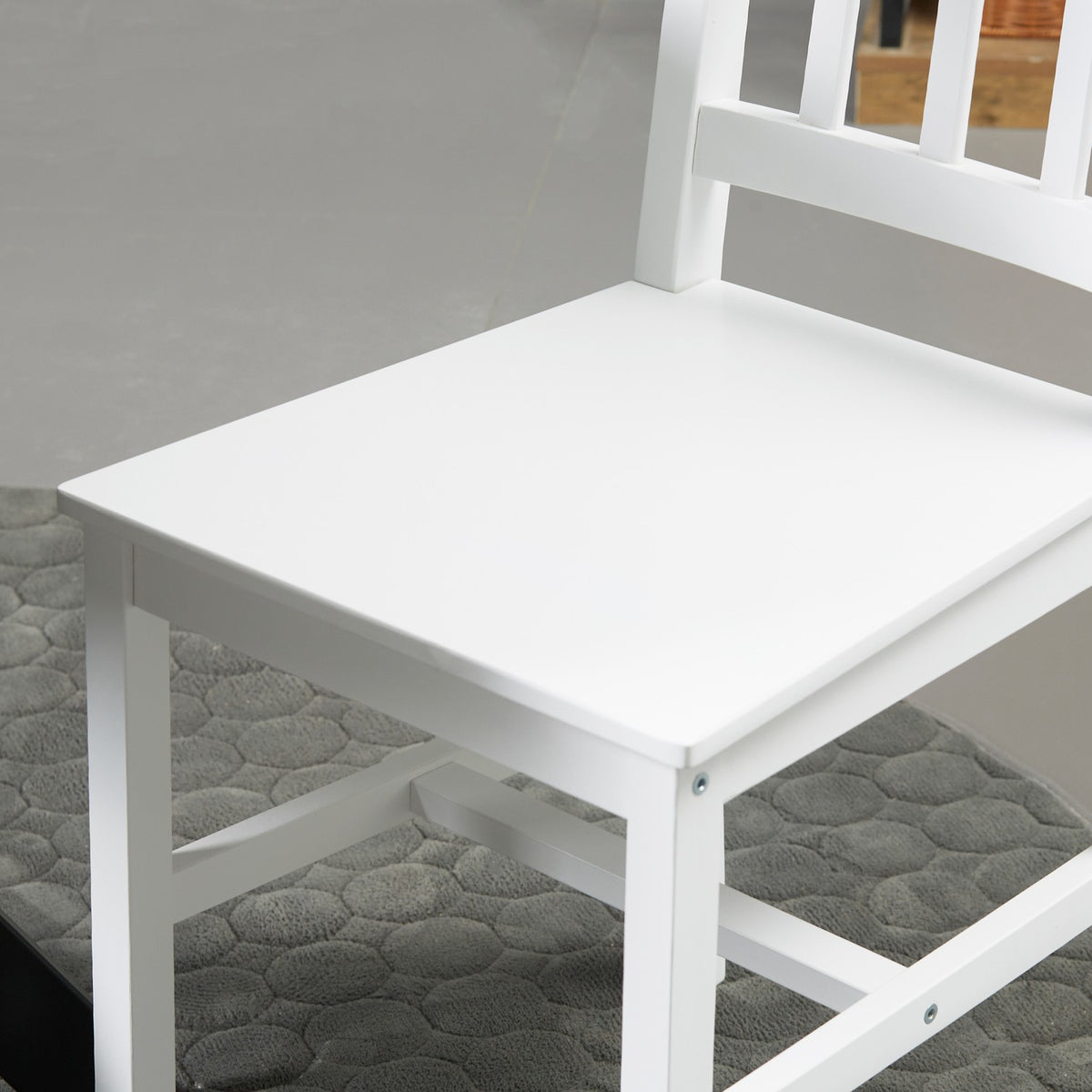 Dining Room Chairs Set Of 4 Modern Kitchen Chairs With Backrest, Pine Wood, White, Ideal For Kitchen & Living Room