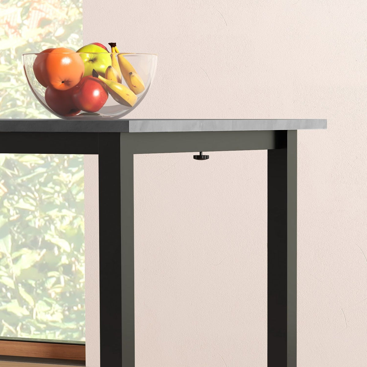 Dining Table Extendable Kitchen Table Dining Room Table For 6 People, Living Room Table For Dining Room, Kitchen, Steel, Dark Gray, 110-160 X 70 X 76 Cm