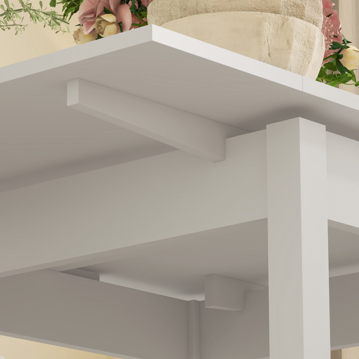 Dining Table, Folding Table, Dining Room Table For 2-4 People, Expandable Kitchen Table, Wooden Table For Dining Room, Kitchen, White, 73.5-120 X 80 X 75 Cm