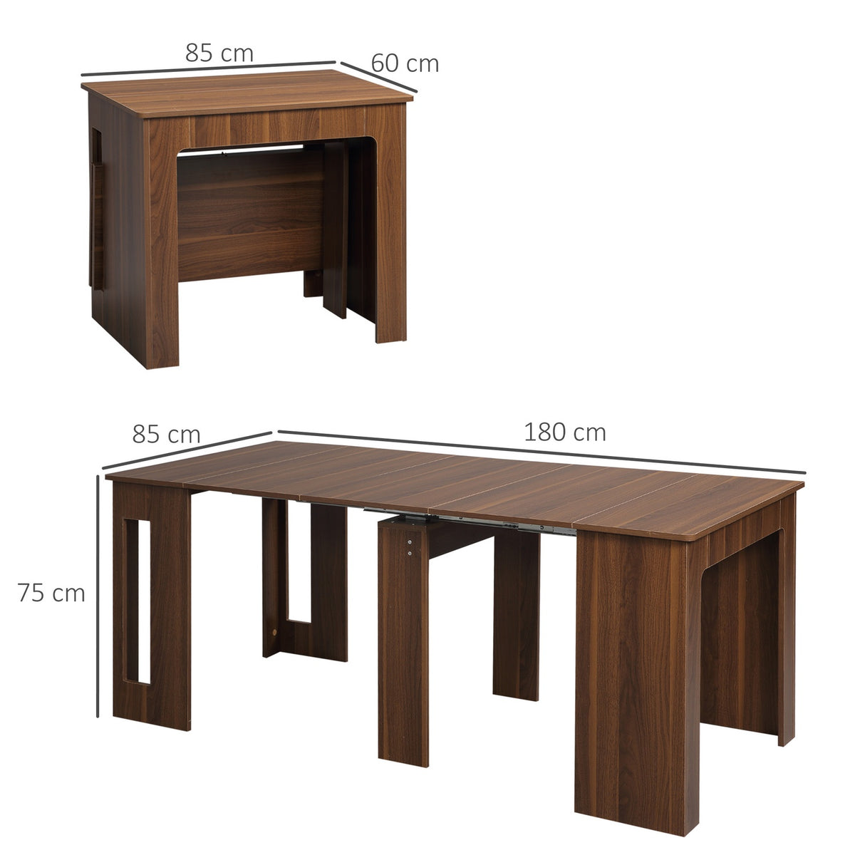 Dining Table Folding Table Extendable Kitchen Table Dining Room Table For Living Room Dining Room Modern Design Brown 180 X 85 X 75Cm