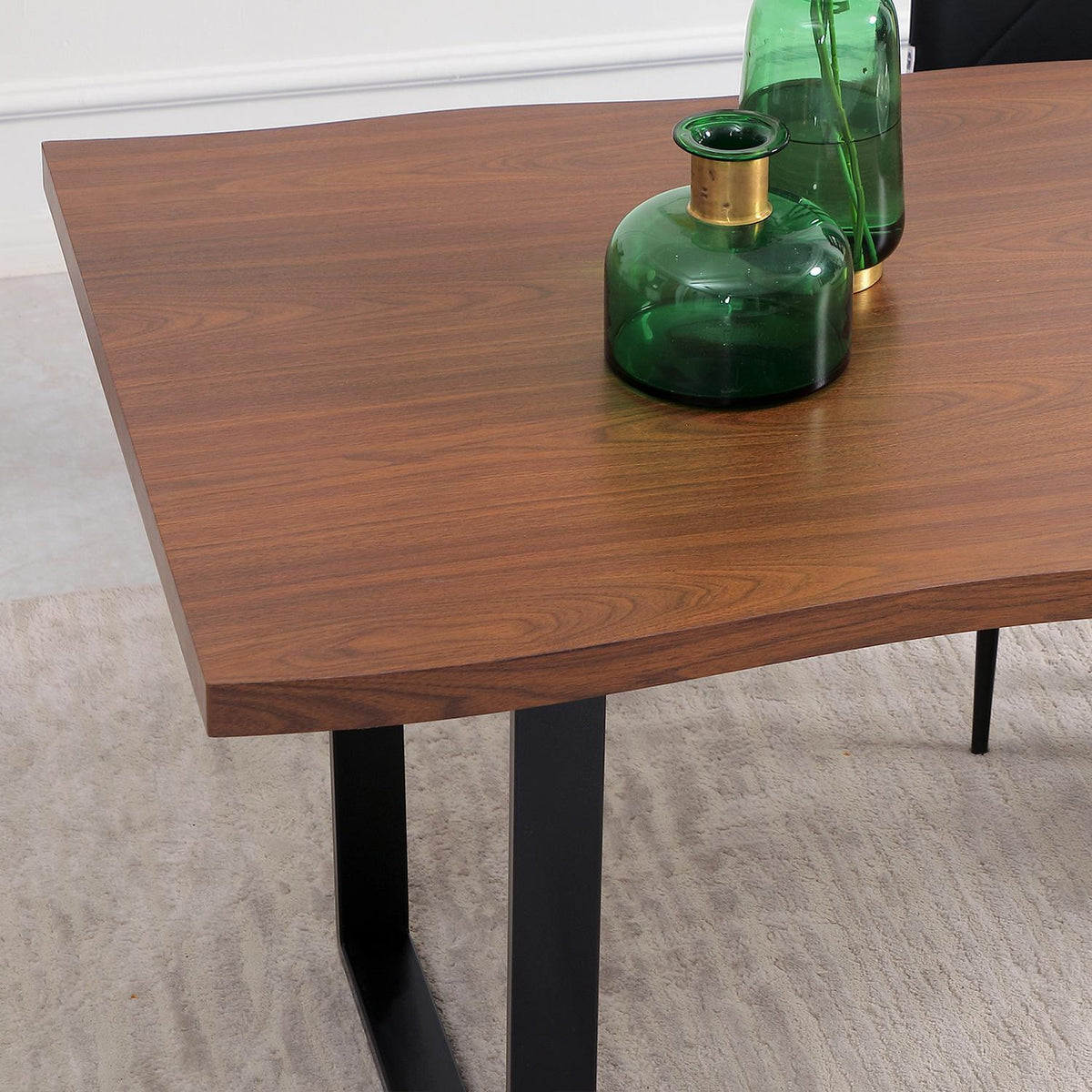 Dining Table For 6 People, Industrial Design Dining Room Table, Steel & Brown, 160X85X75Cm, For Dining Room & Kitchen