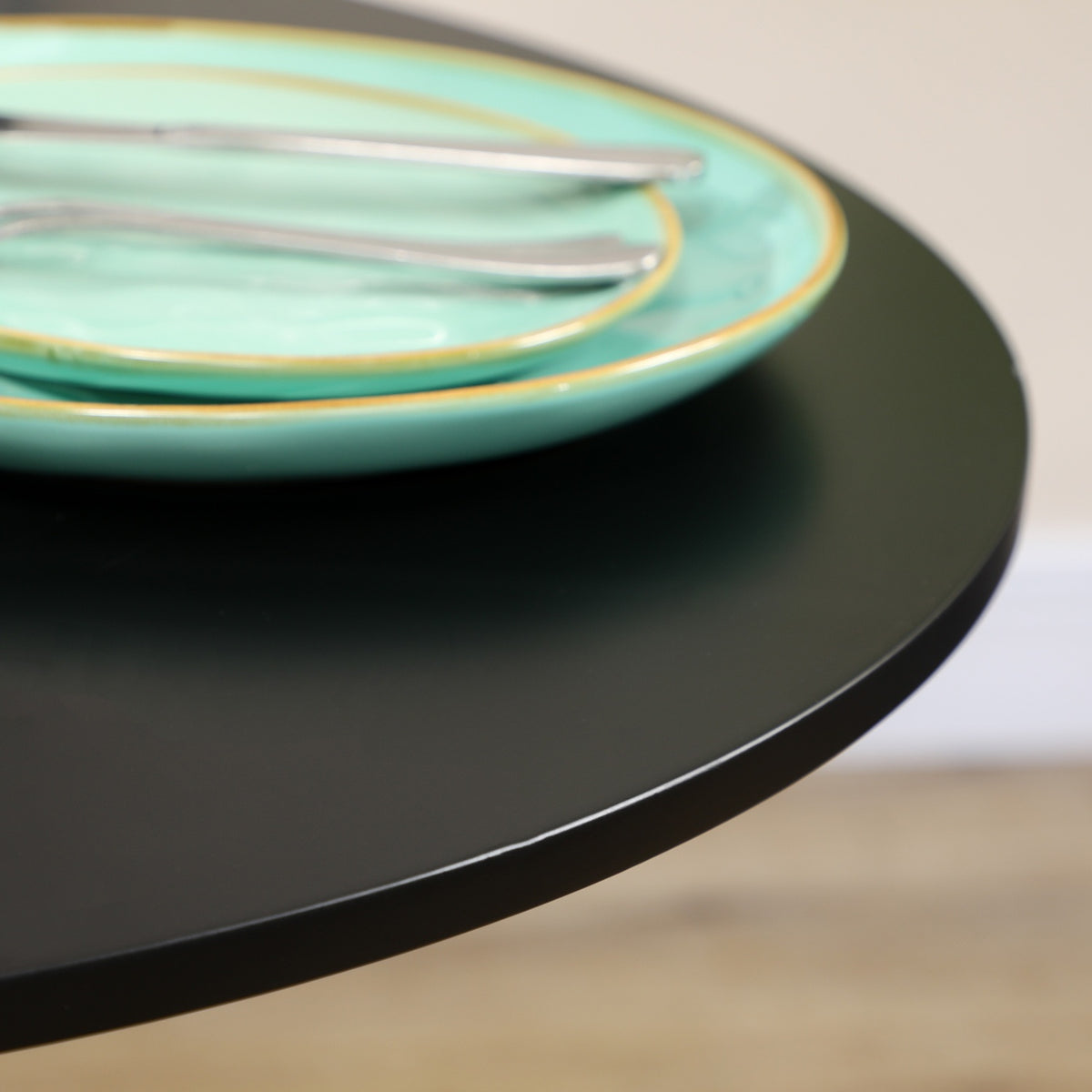 Dining Table Round Kitchen Table For 2, Modern Dining Room Table With Steel Legs, Non-Slip Base, Ideal For Small Spaces
