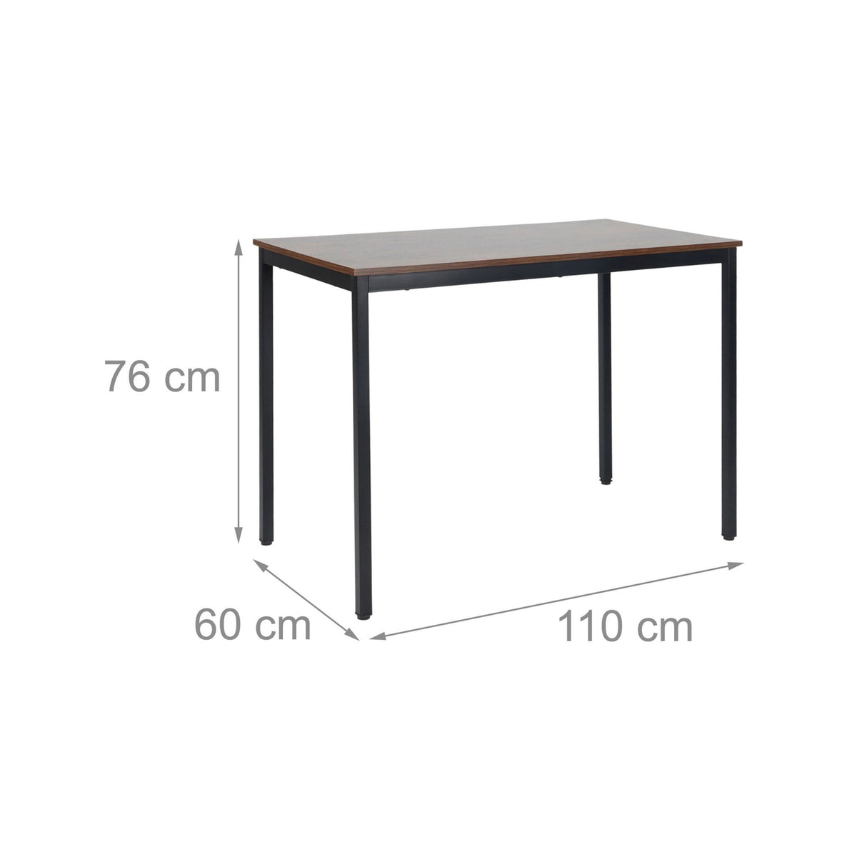 Dining Table for 4, 110 x 60 cm, Oak-Effect Top