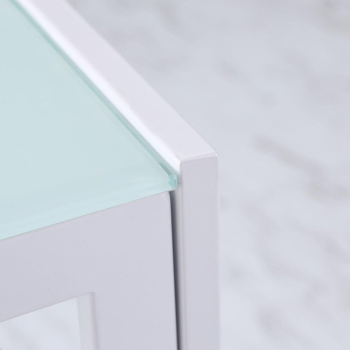 Dining Table for 4, Tempered Glass Top, Metal Legs