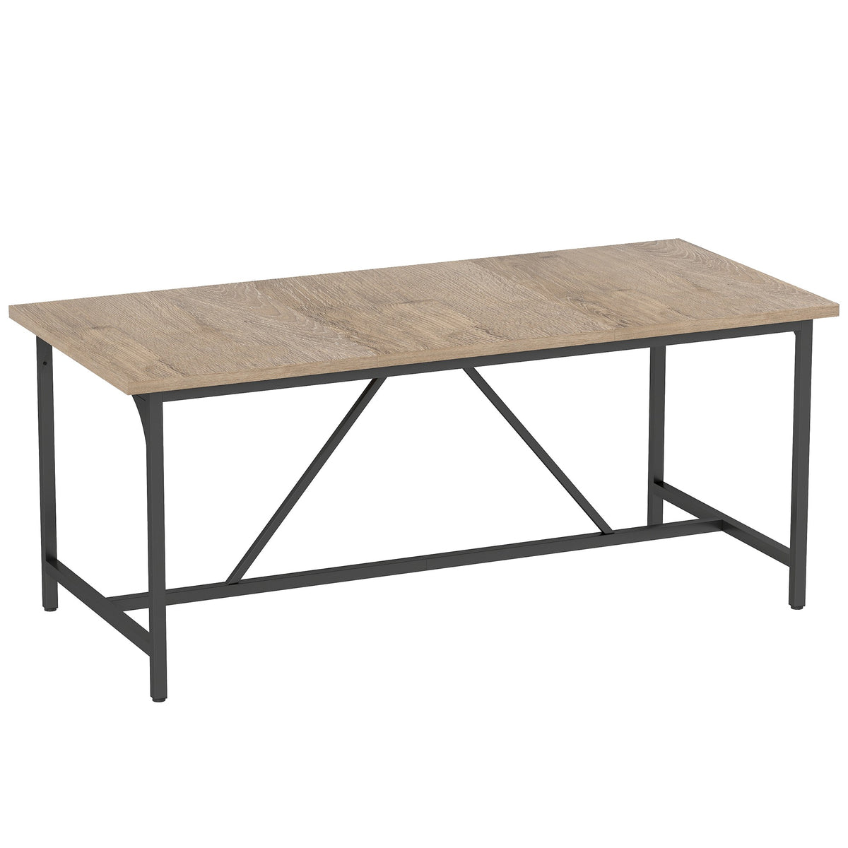 Dining Table for 6-8, Wood Look, 180 x 80 x 75.5 cm