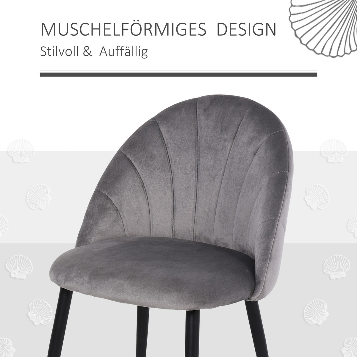 Dining room chairs set of 2 kitchen chairs Skandi design living room chair upholstered chair office chair velvet metal gray 52x54x79cm