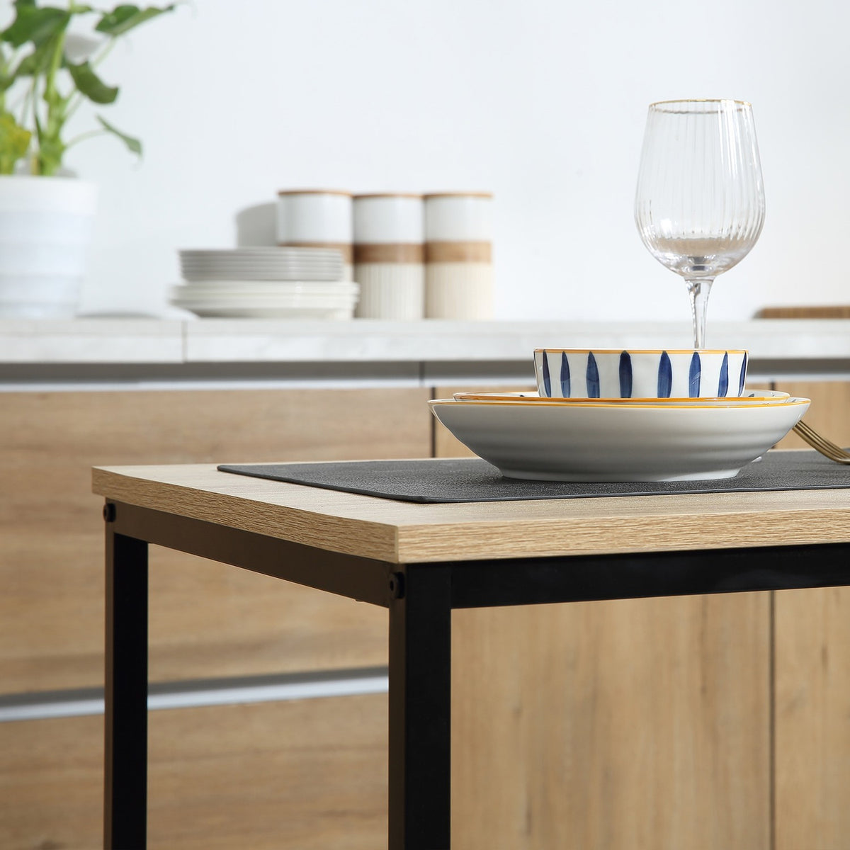 Dining table with 2 chairs, set of 3 dining group, kitchen table set for 2 people, dining room group for small rooms, kitchen, living room, oak