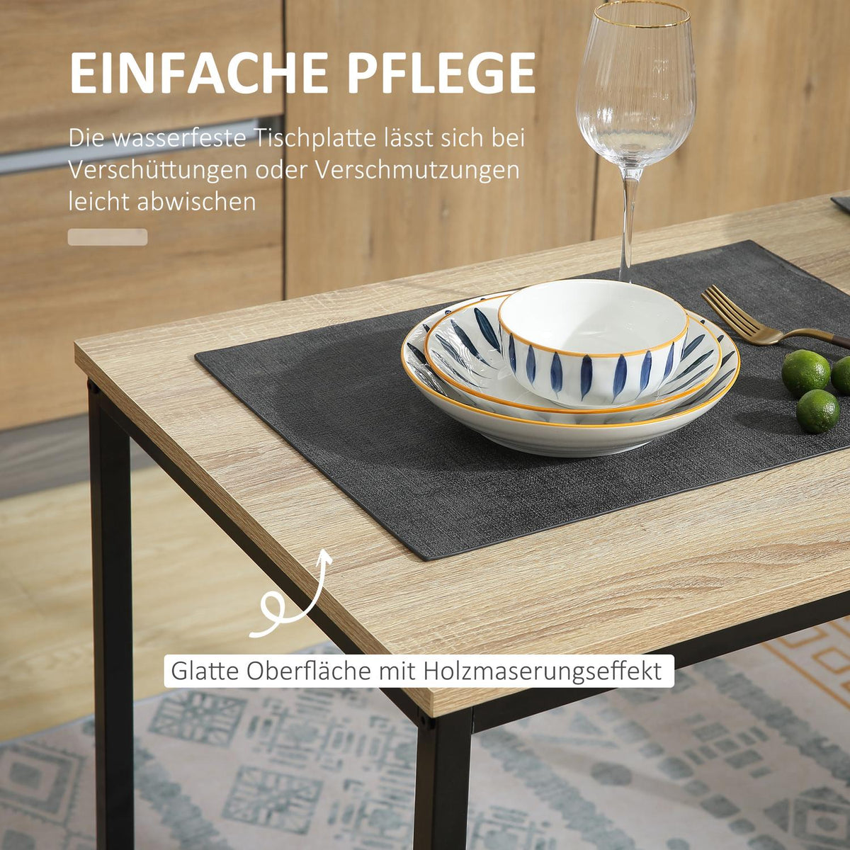 Dining table with 2 chairs, set of 3 dining group, kitchen table set for 2 people, dining room group for small rooms, kitchen, living room, oak