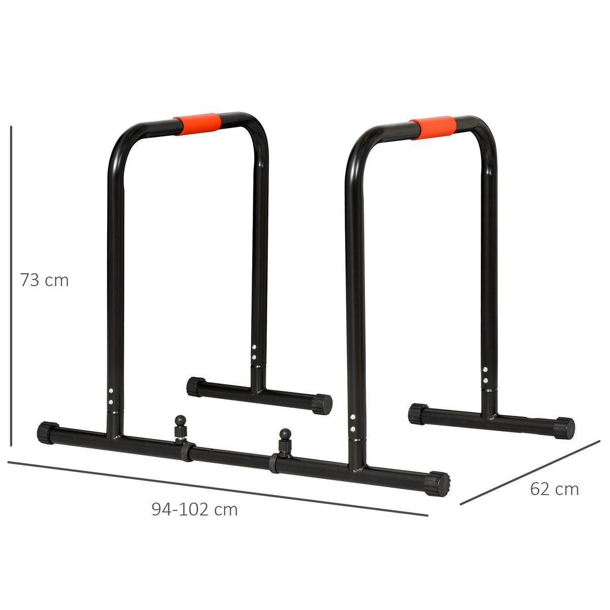 Dip Bar Fitness Push Up Dip Station Adjustable Fitness Multifunctional Steel Black 94/102 X 62 X 73 Cm