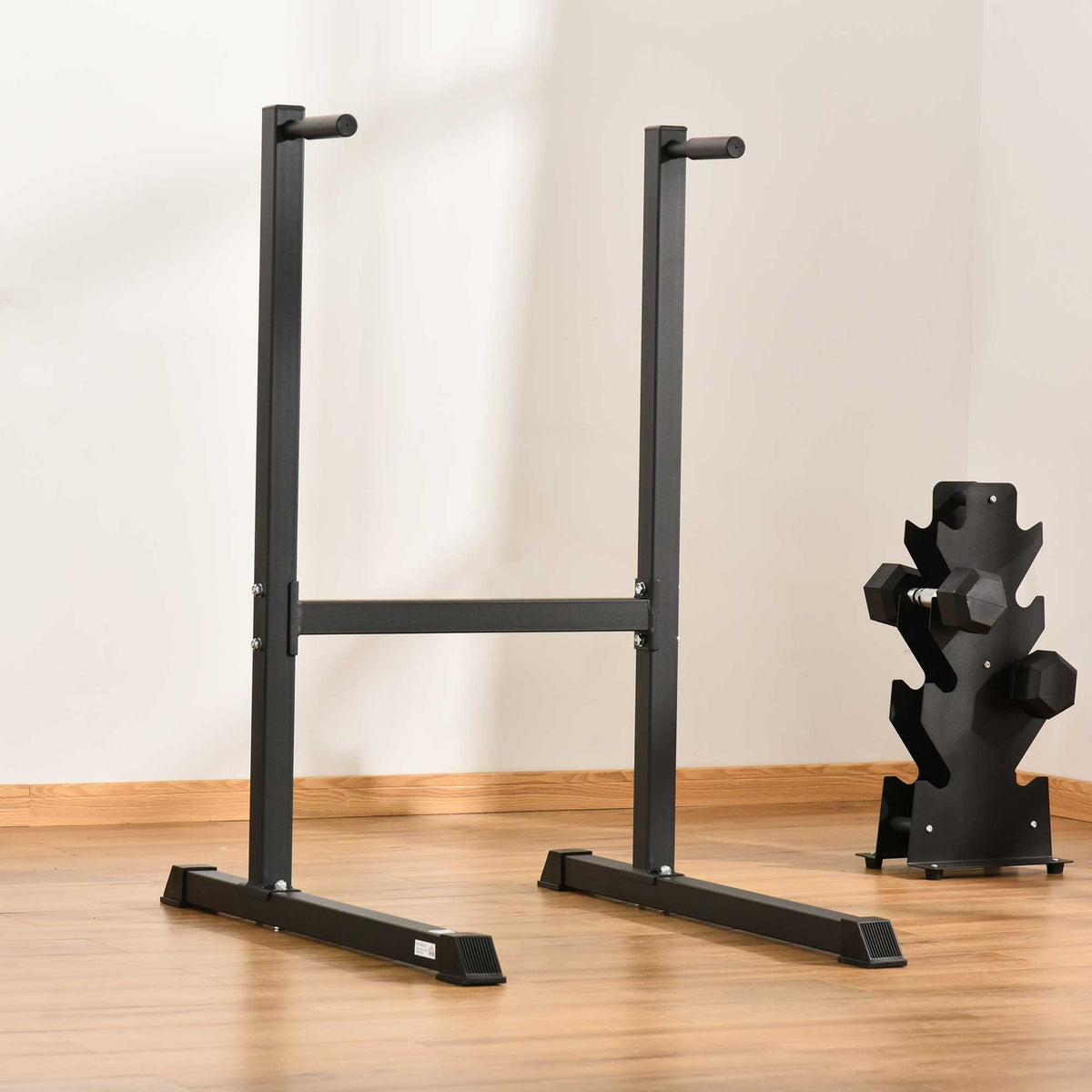 Dip Station, Dip Stand For Abdominal And Back Training, Steel, Black, 104X70.5X122Cm