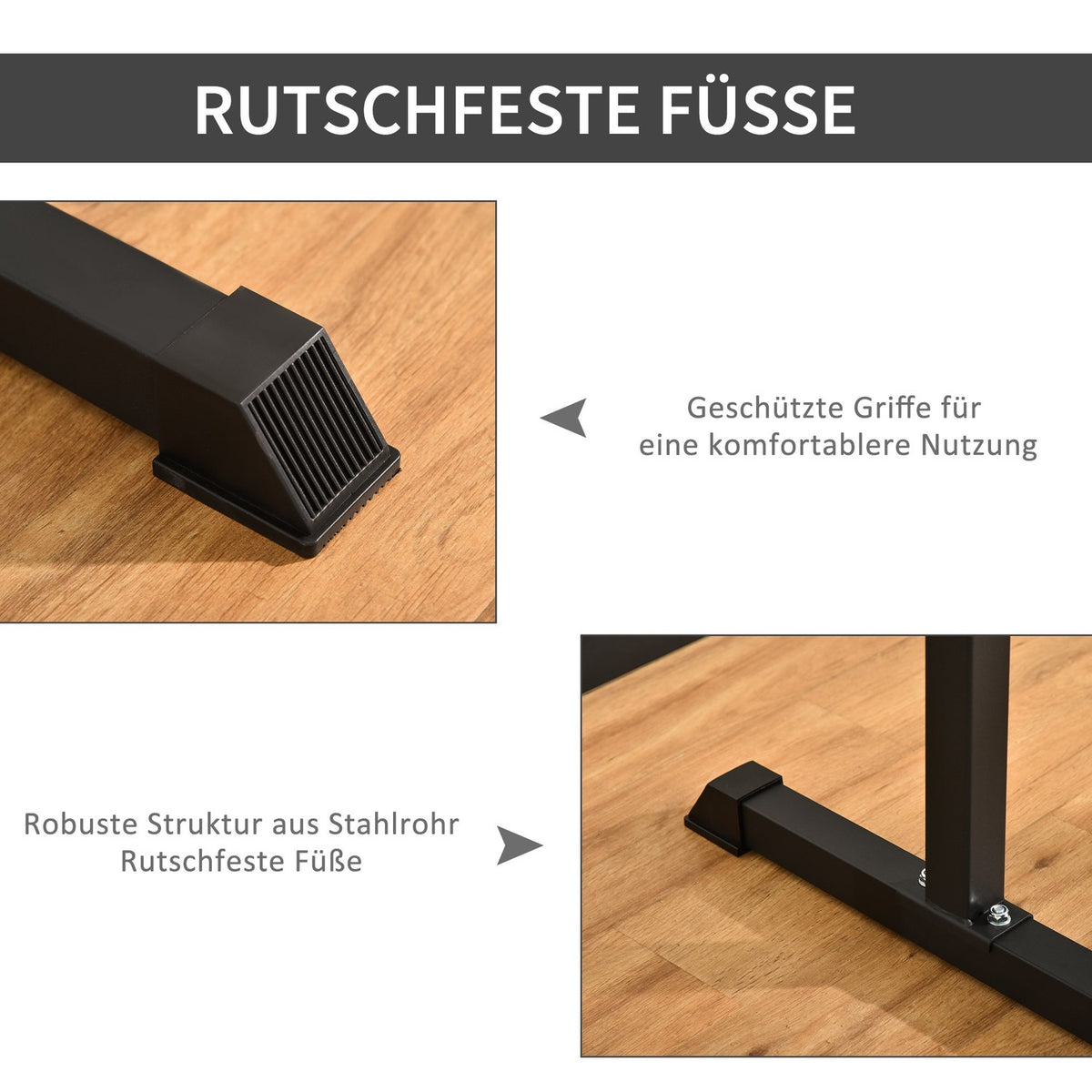 Dip Station, Dip Stand For Abdominal And Back Training, Steel, Black, 104X70.5X122Cm