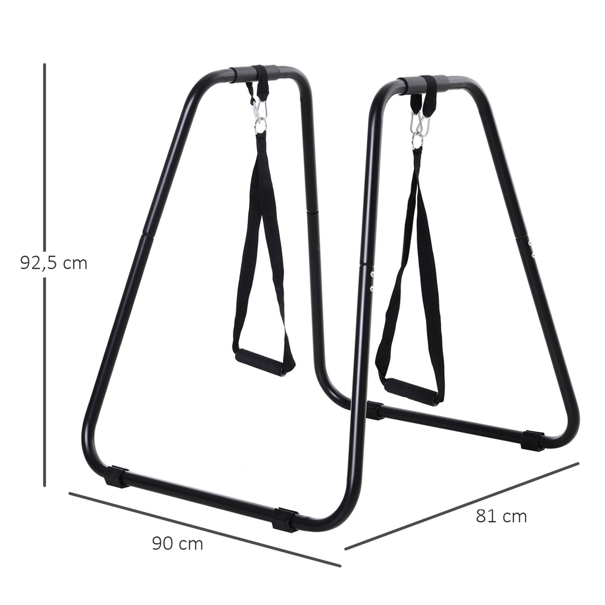 Dipstation Stable Dip Stand With Sling Trainer, Robust Steel Frame, Black, 90X81X92.5Cm