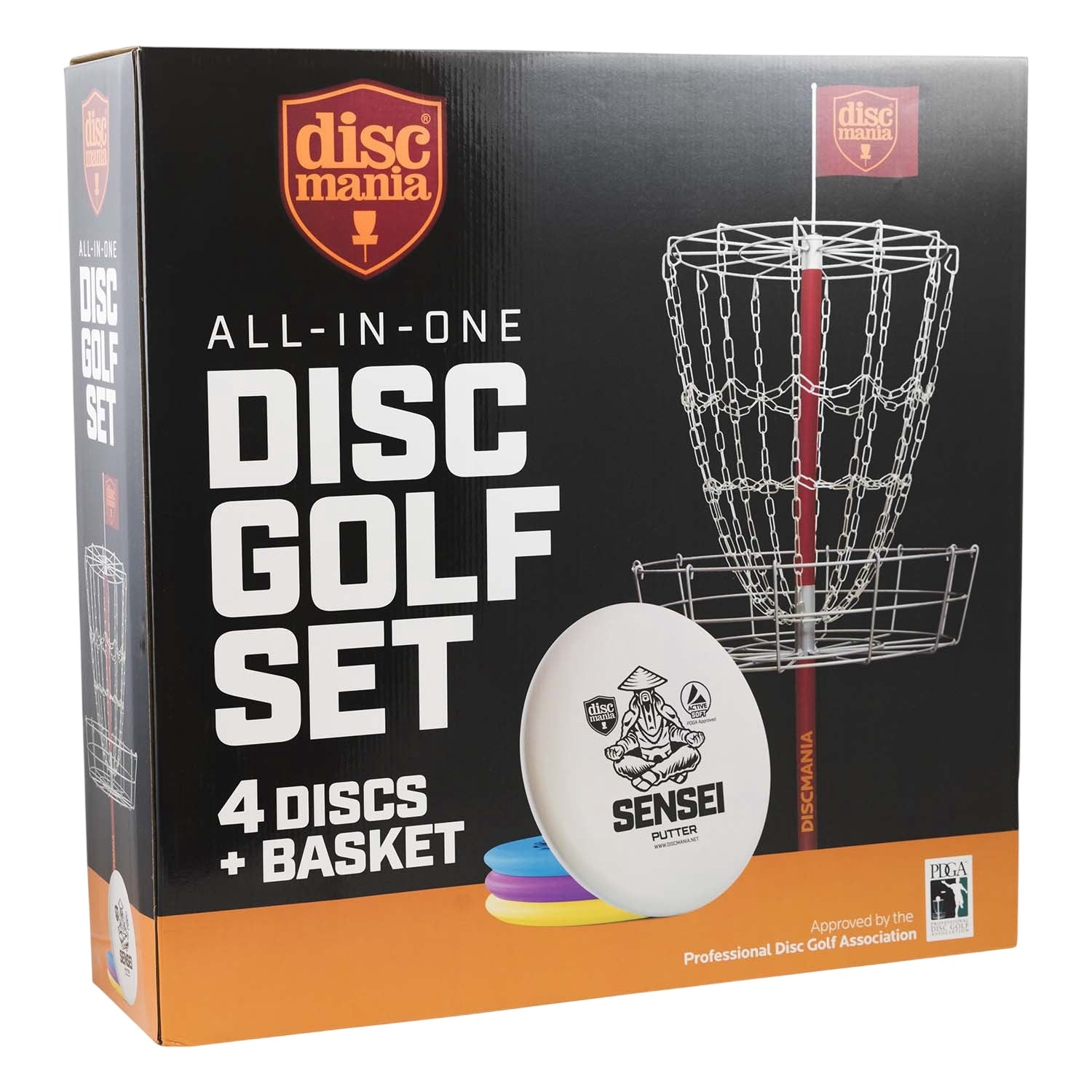 Disc Golf Set with Portable Basket and 4 Putters