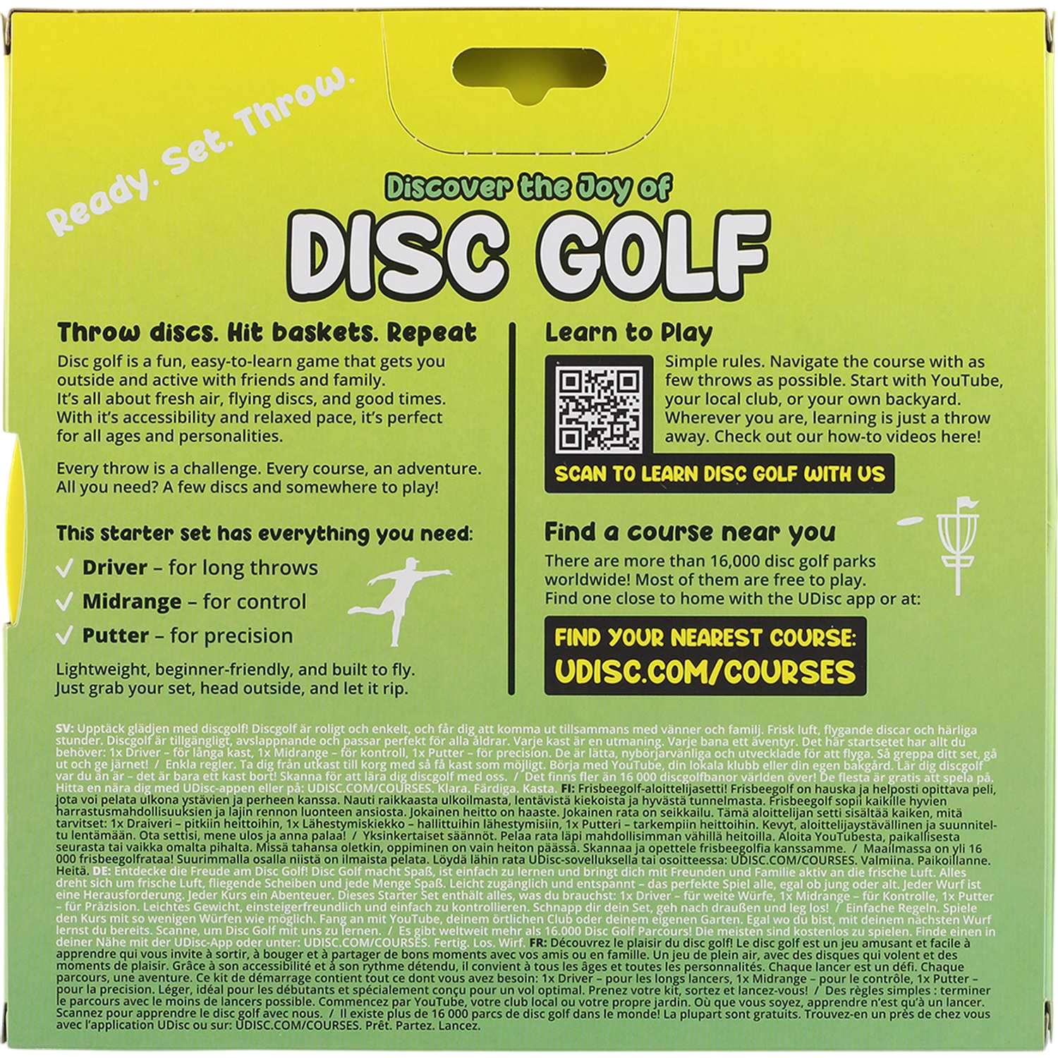 Disc Golf Starter Set, 3 Discs Driver Midrange Putter