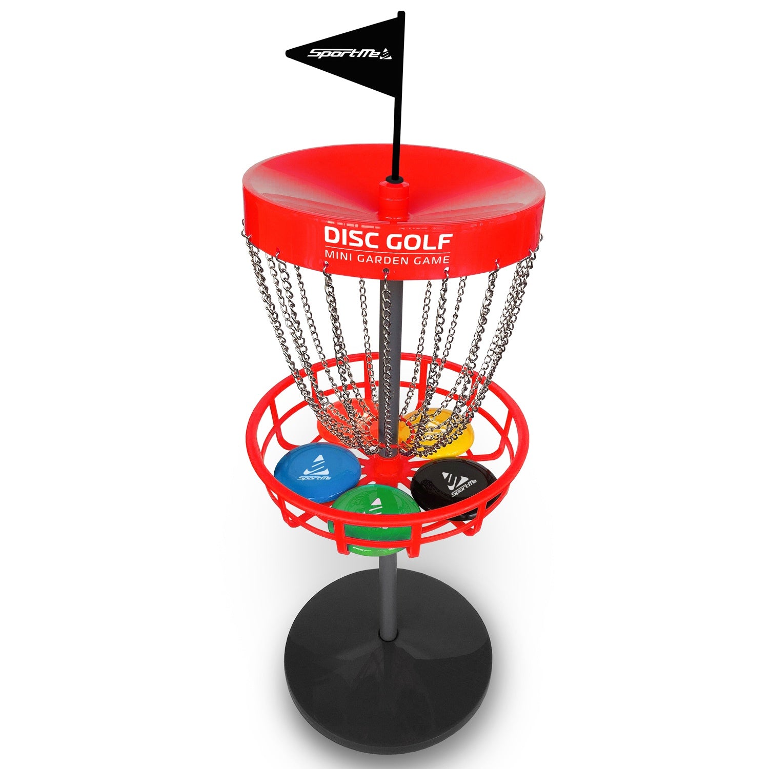 Disc golf set with basket