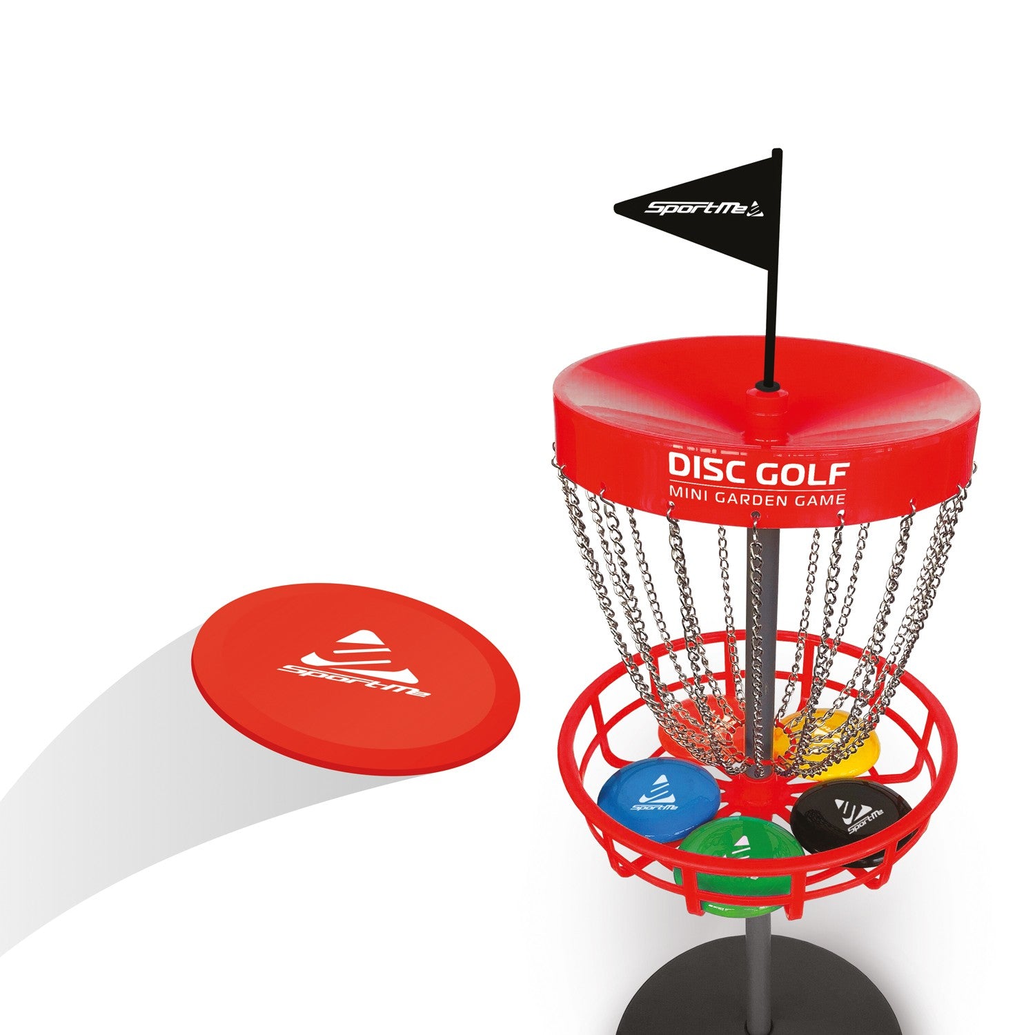 Disc golf set with basket