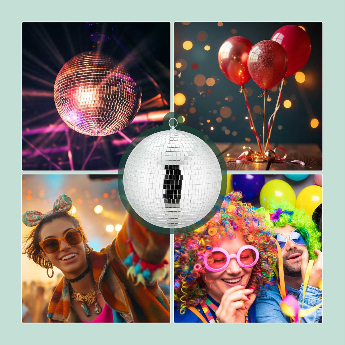 Disco Ball Mirror 25 cm – Ceiling Mount Party Decor