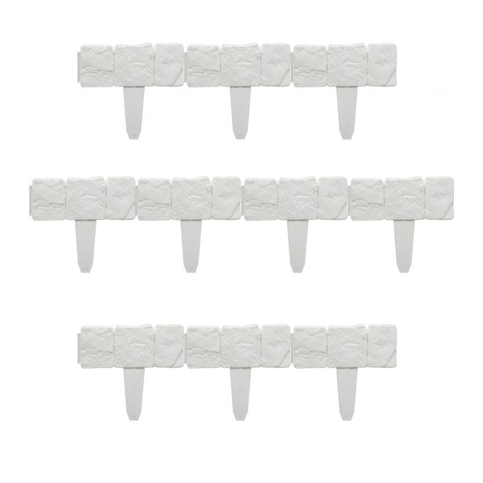 Discount edge stone-look set of 10 white
