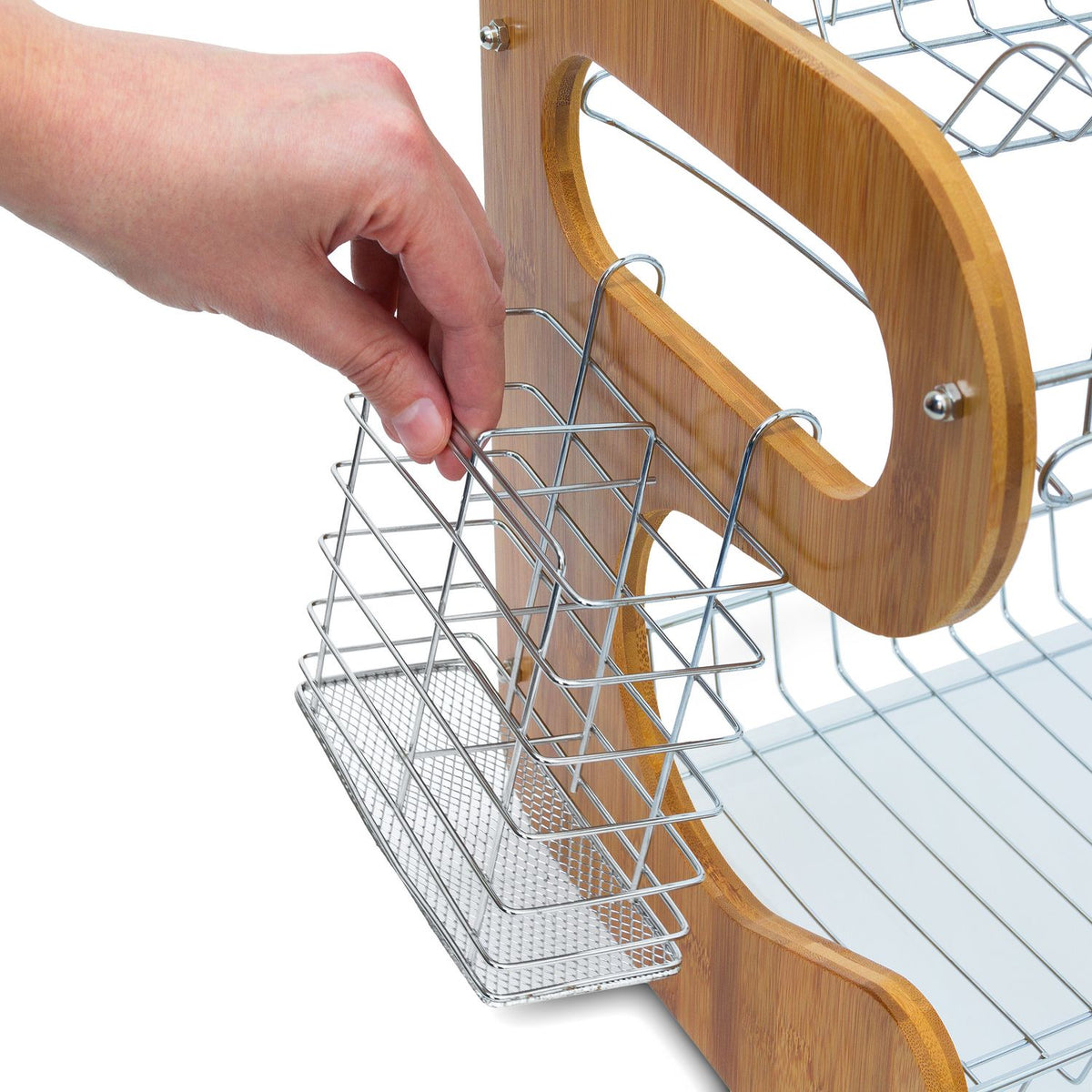 Dish rack bamboo 2 levels