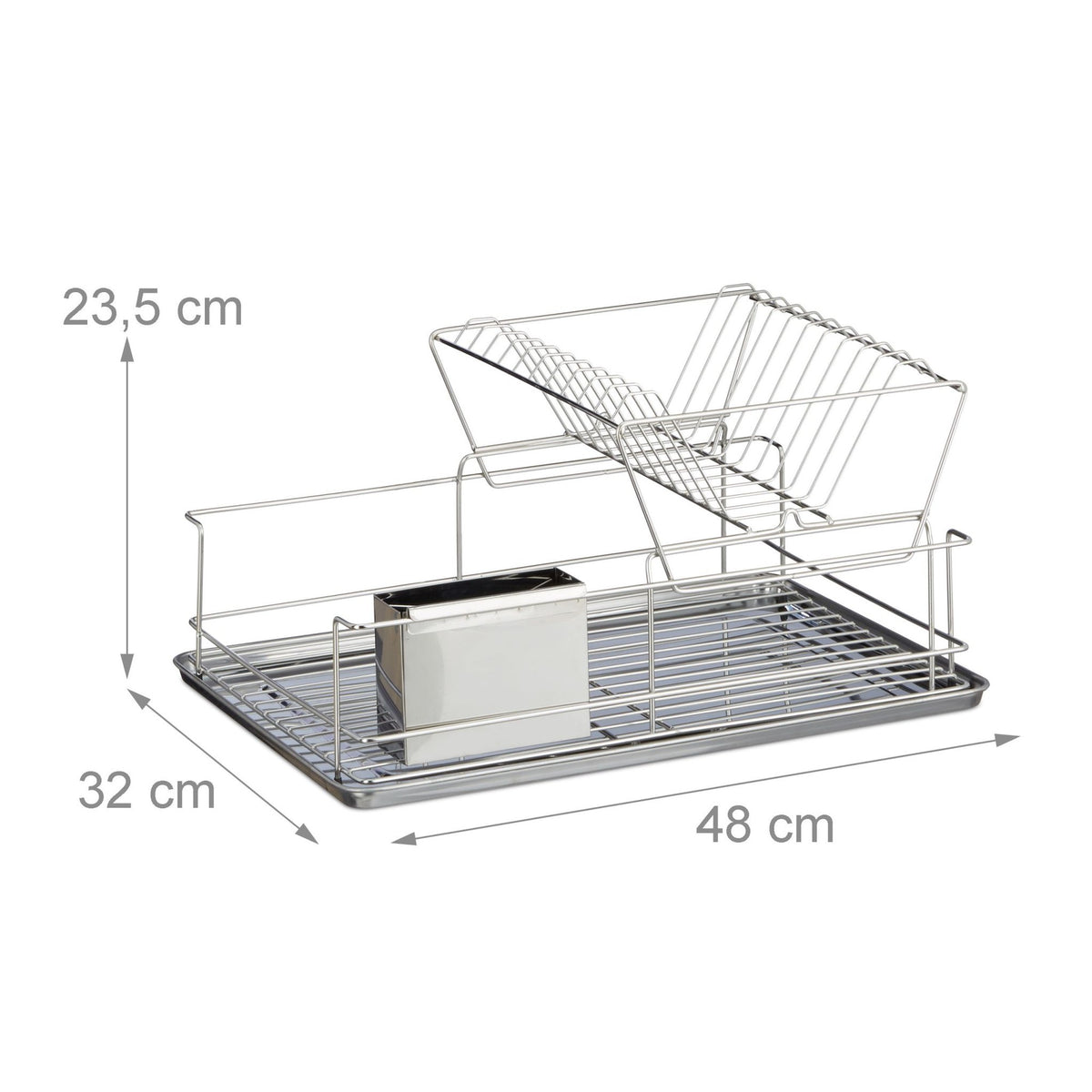 Dish rack with cutlery basket