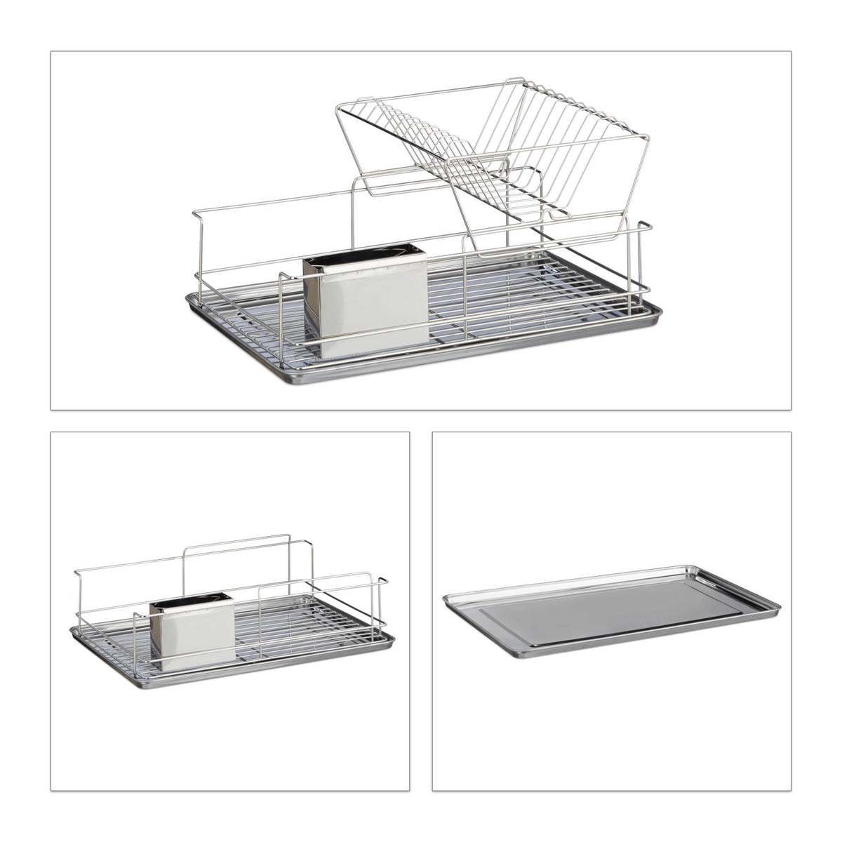 Dish rack with cutlery basket