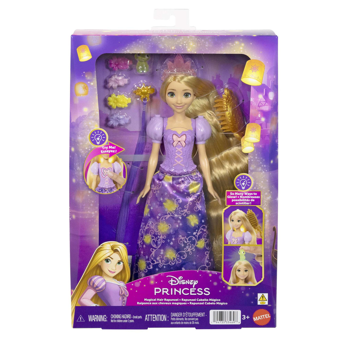 Disney Princess Rapunzel Doll with Color-Changing Hair