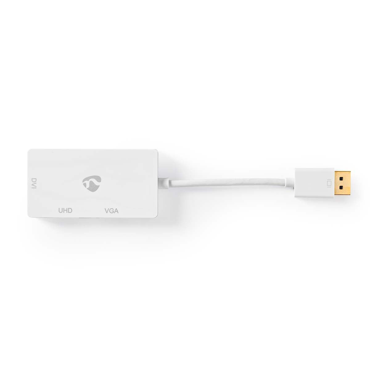 DisplayPort Adapter | DisplayPort Male | DVI-D 24+1-Pin Female / HDMI™ Female / VGA Female | 4K@60Hz | Gold Plated | Switchable | 0.20 m | Round | ABS | ABS | White | Box