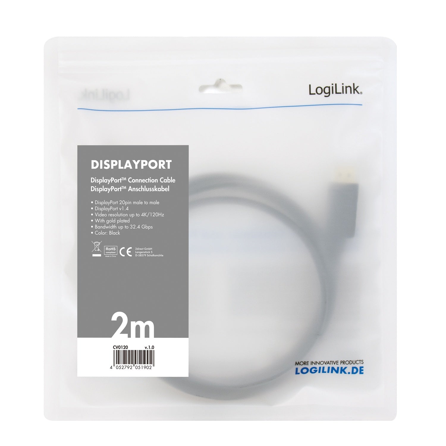 DisplayPort cable 1.4 8K/4K 2m