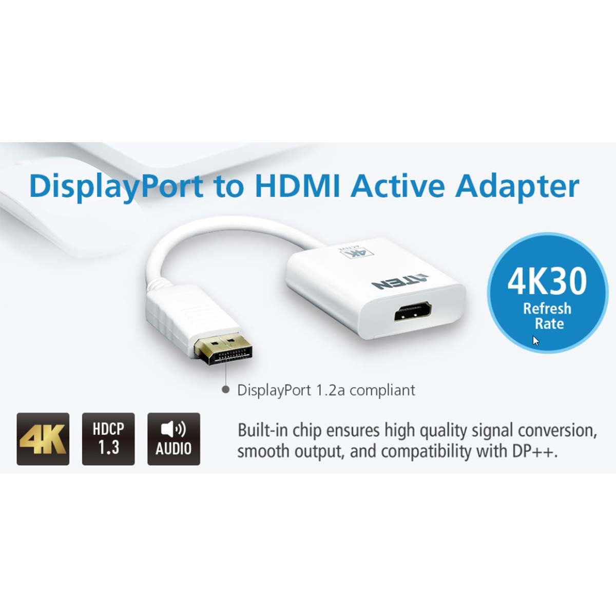 Display cable DisplayPort male - HDMI Female 0.15 m White