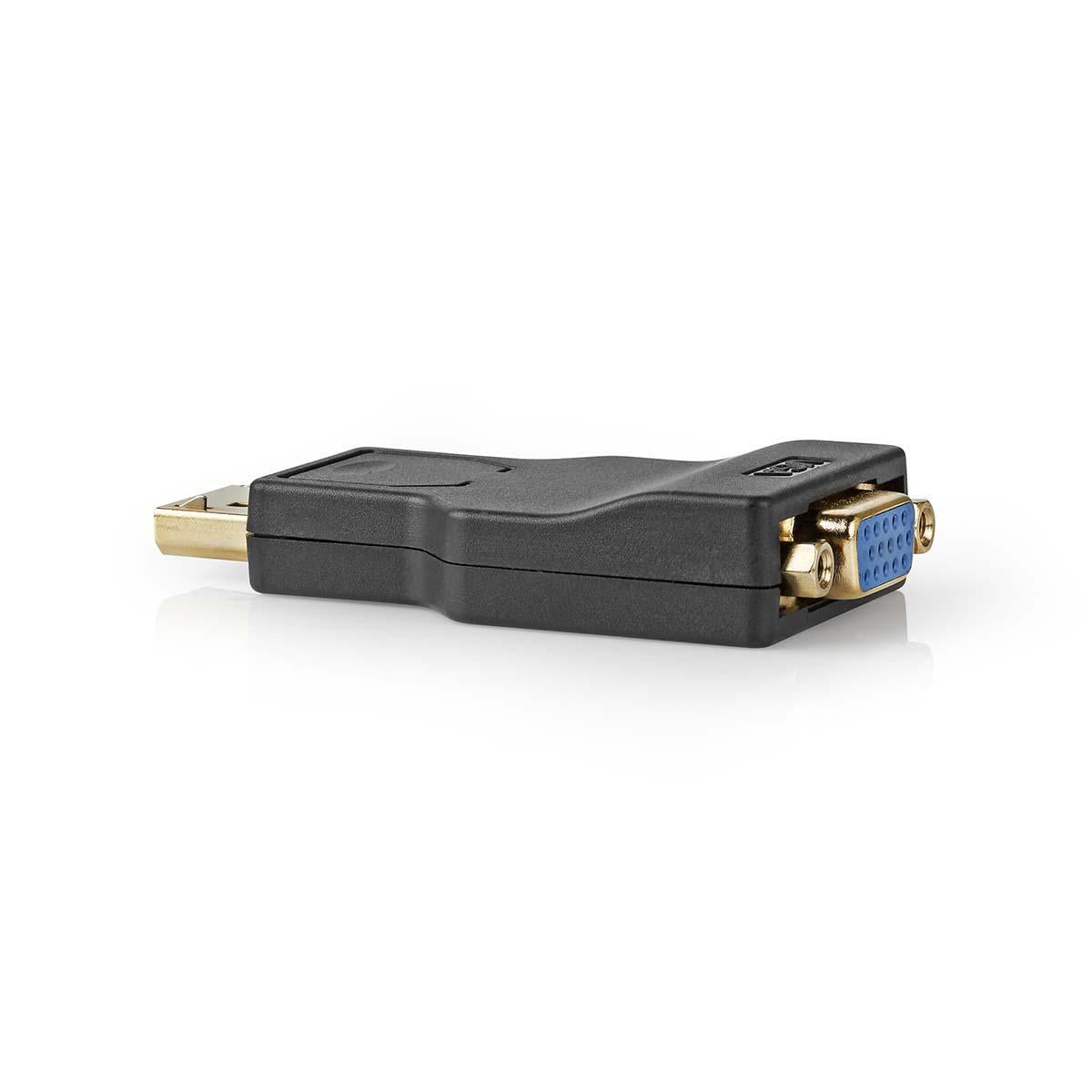 Displayport adapter | DisplayPort Male | VGA female 15p | 1080p | Gold Plated | Straight | Round | ABS | Anthracite | Box