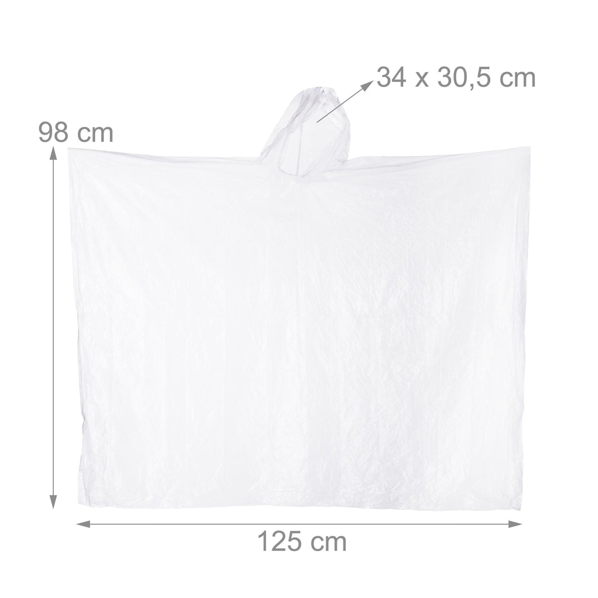 Disposable rain poncho, set of 20