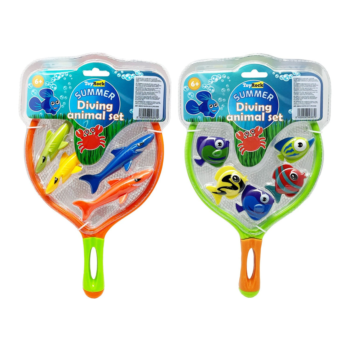 Diving Fish Toy Set with Net for Pool Fun
