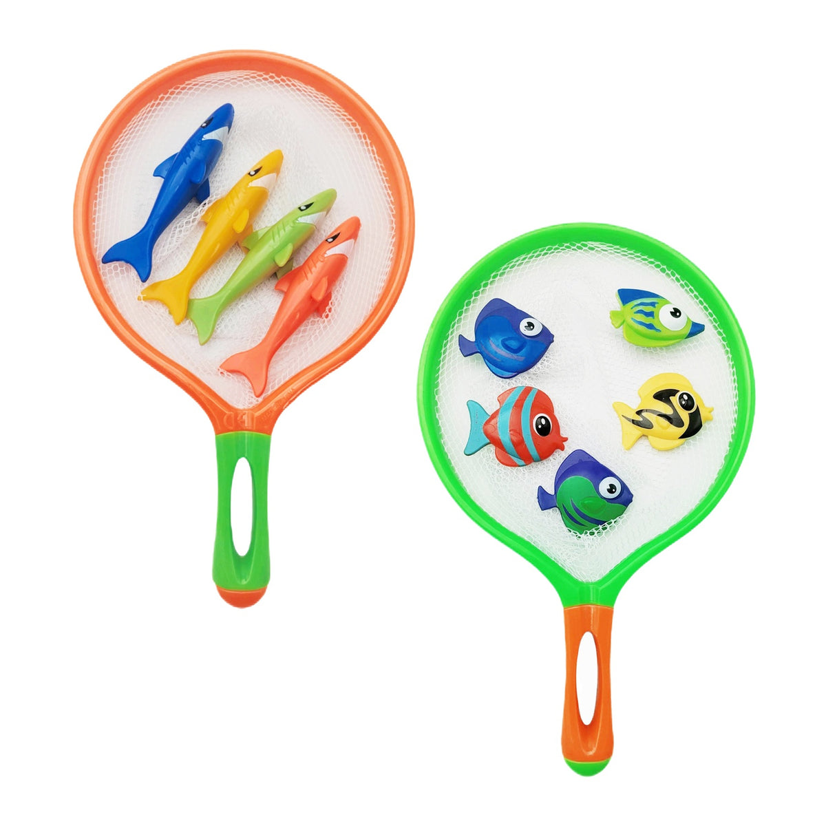 Diving Fish Toy Set with Net for Pool Fun