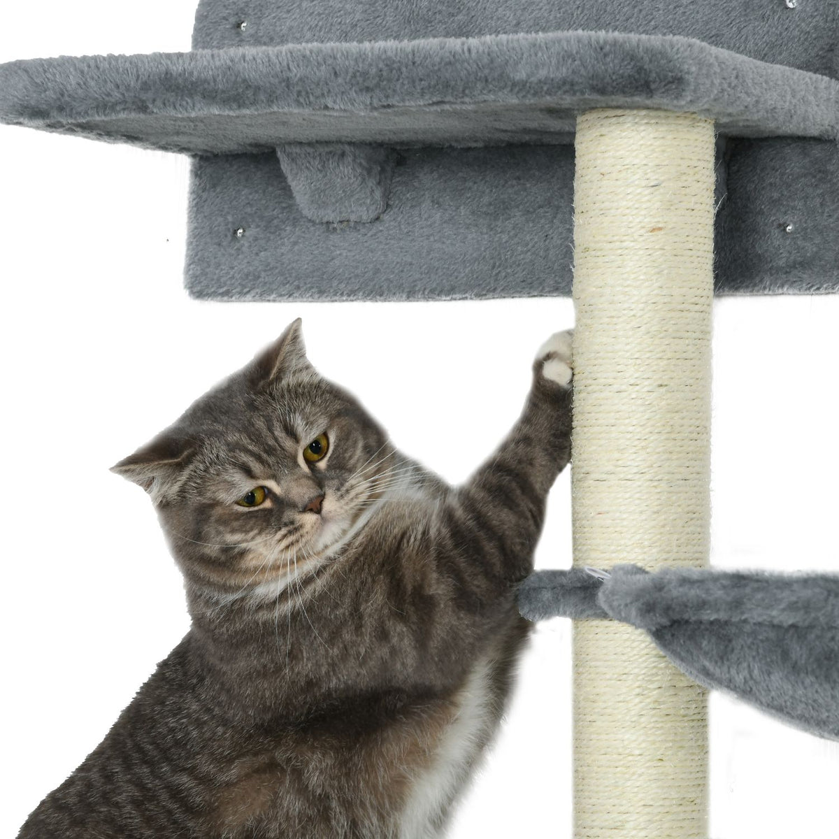Diving Tower & 3 Scratching Posts, Climbing Wall With Hammock