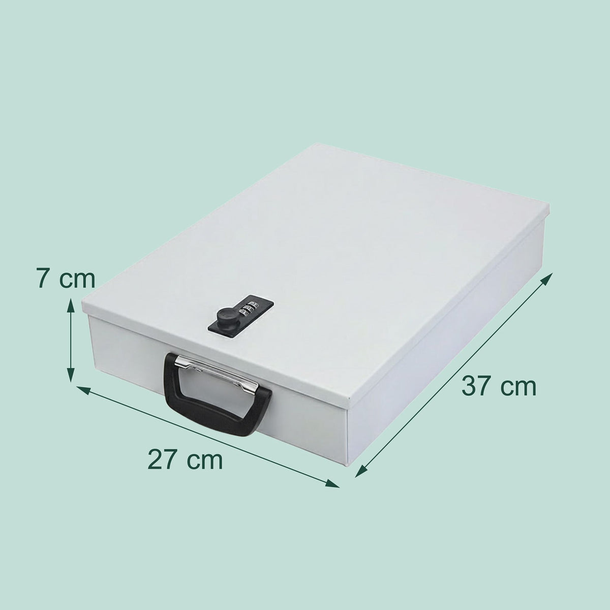 Document Storage Box with Lock, A4 Size, Metal