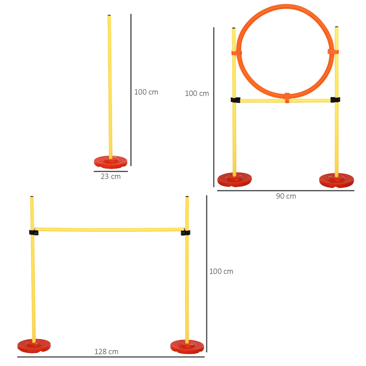 Dog Agility Set 3-In-1 Hurdle Training For Pets, Includes Bag, Easy To Carry, Yellow