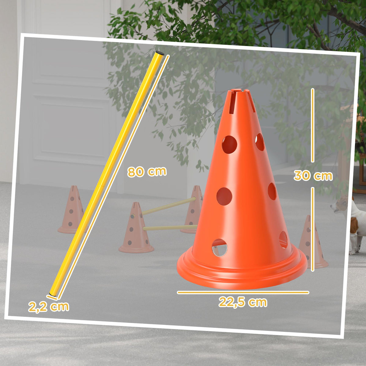 Dog Agility Set – 3-Piece Training Kit with 6 Cones, Bag