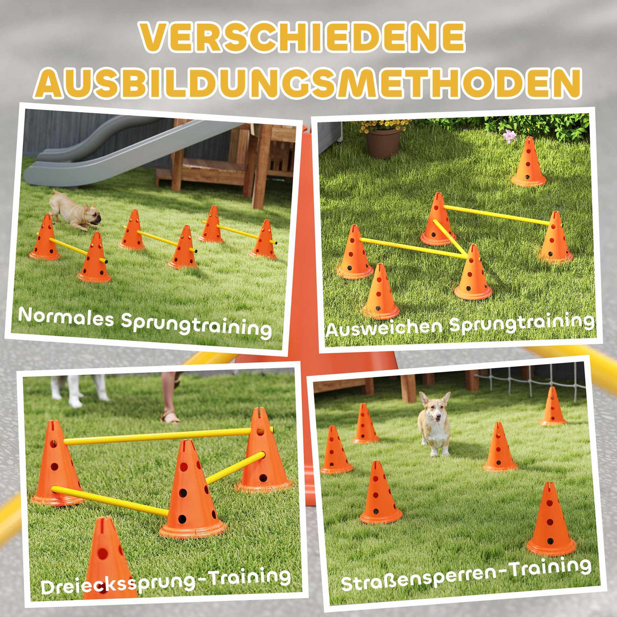 Dog Agility Set – 3-Piece Training Kit with 6 Cones, Bag