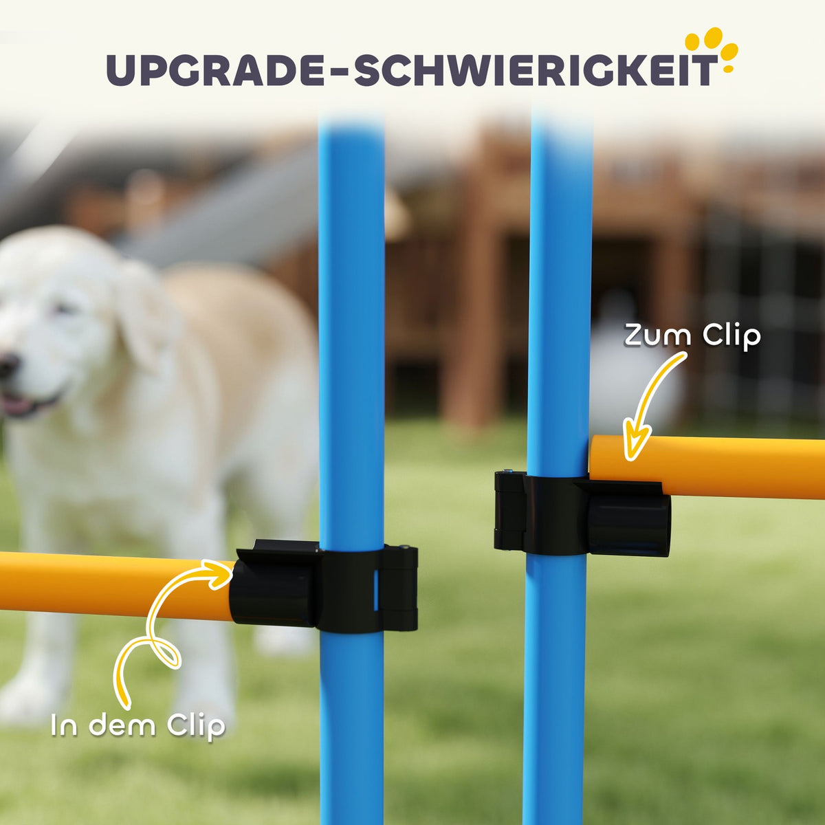 Dog Agility Set 9 Pieces Agility Equipment for Dog Training Hurdle Set with Slalom Poles Jump Hoop 2 Balls Height Adjustable Hurdles Coordination Training for Games Training