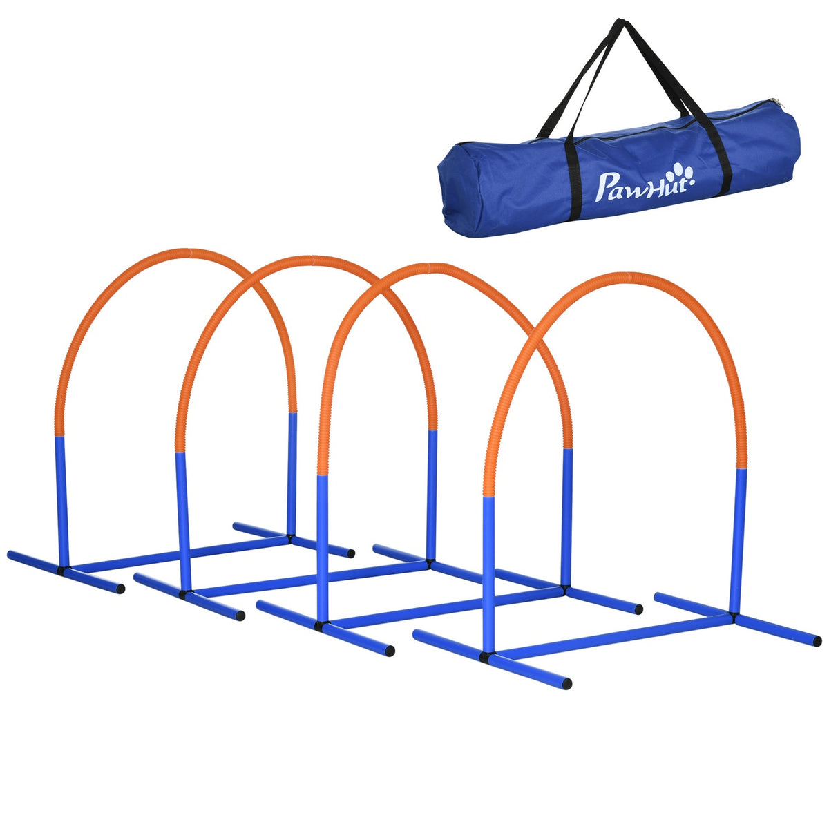 Dog Agility Training Equipment, Dog Agility Set, 4-Piece Dog Training Set With Carry Bag, Blue + Orange, 88 X 64 X 95 Cm