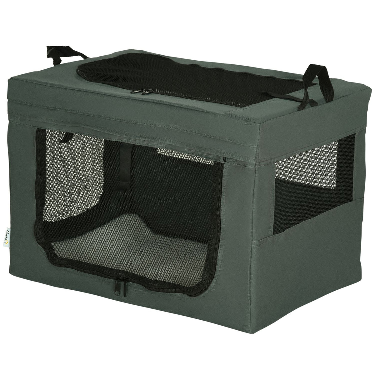 Dog Bag, Dog Box With Mesh Window, Cat Transport Box With Cushion, Oxford, Gray, For Dogs Up To 4 Kg