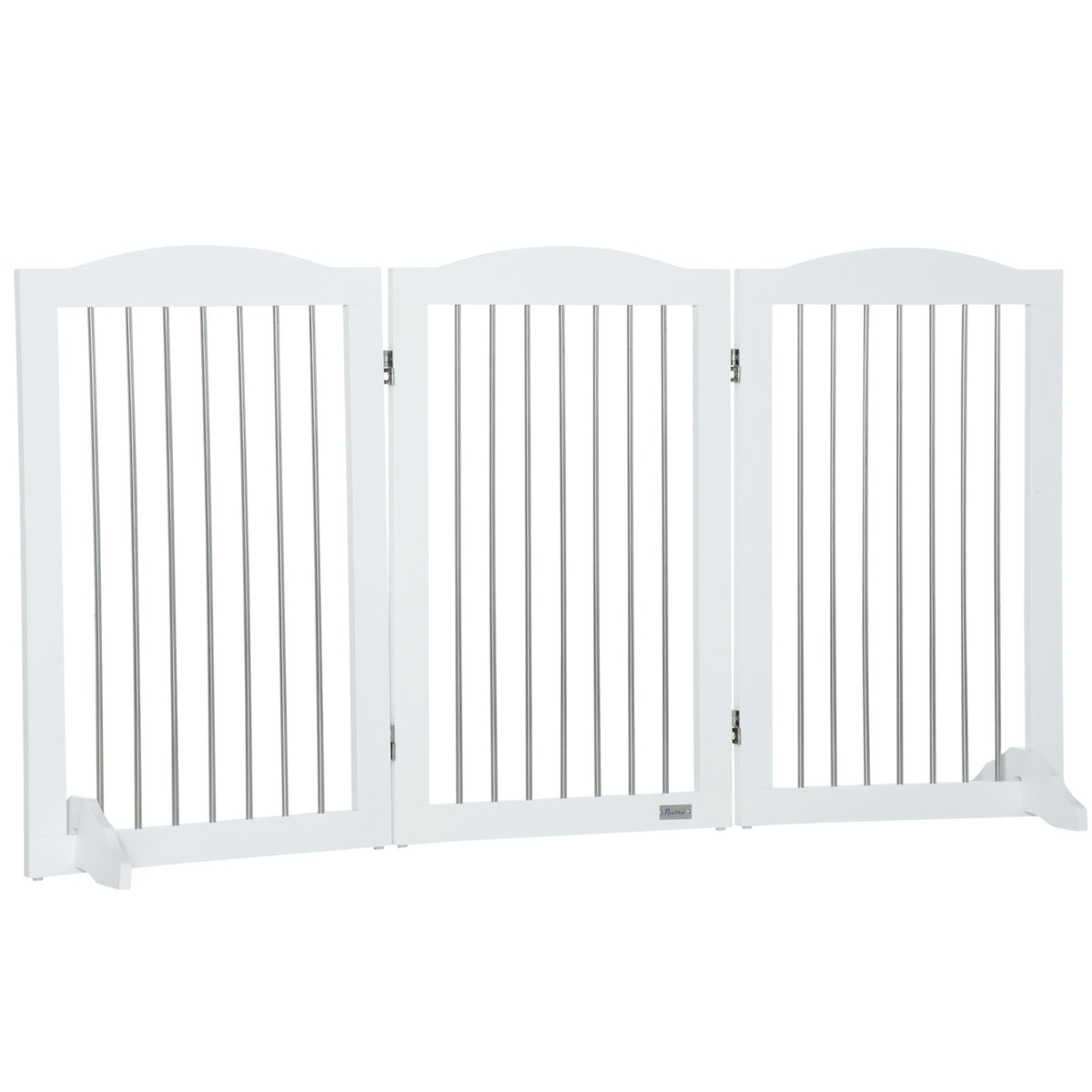 Dog Barrier Door Safety Gate Foldable Dog Gate Stand 3 Panels Stair Gate White 154X30X80Cm