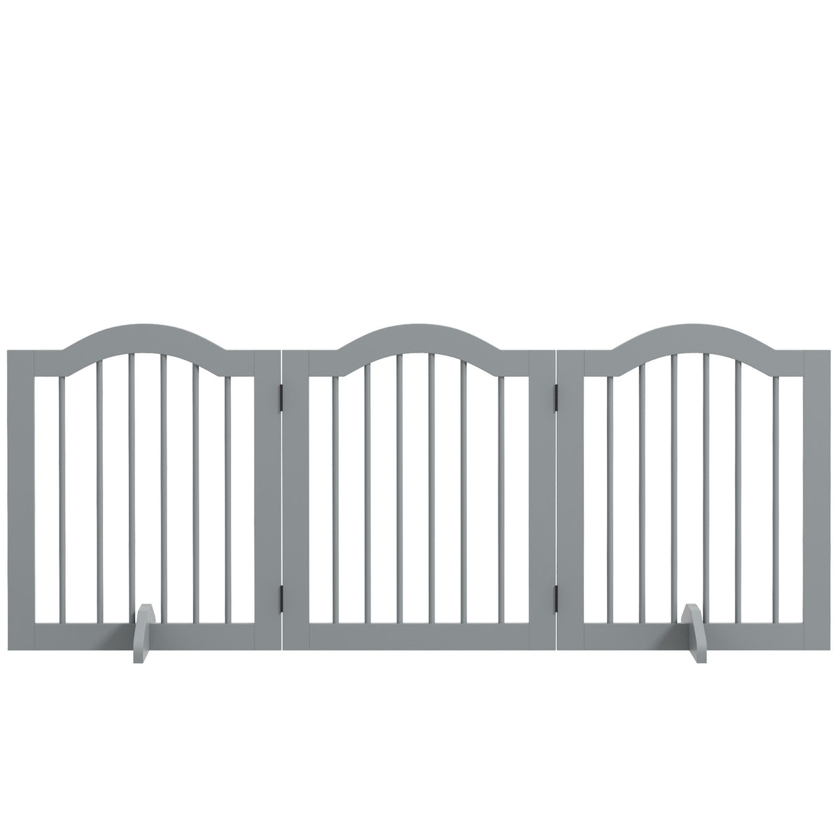 Dog Barrier Gate, 3-Piece, 154.5 x 61 cm, Foldable Dog Gate with Door, Door Gate with 2 Support Feet, Freestanding Stair Gate for Kitchen, Hallway, Light Gray |