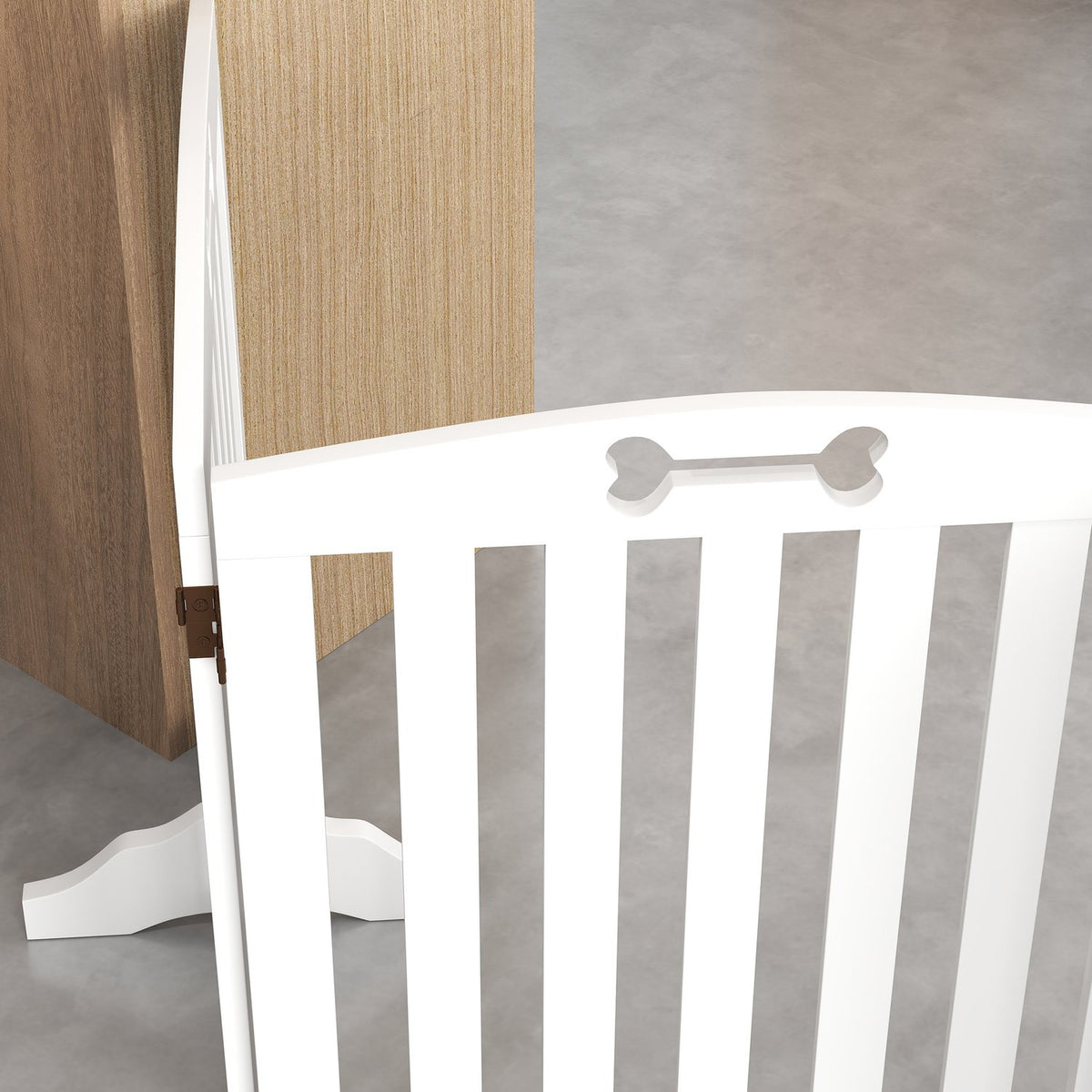 Dog Barrier Gate, 4-Piece, 207.5 x 61 cm, Foldable Door Gate with 2 Support Feet, Freestanding Dog Gate, Stair Gate for Medium Dogs, for Hallway, Stairs, White