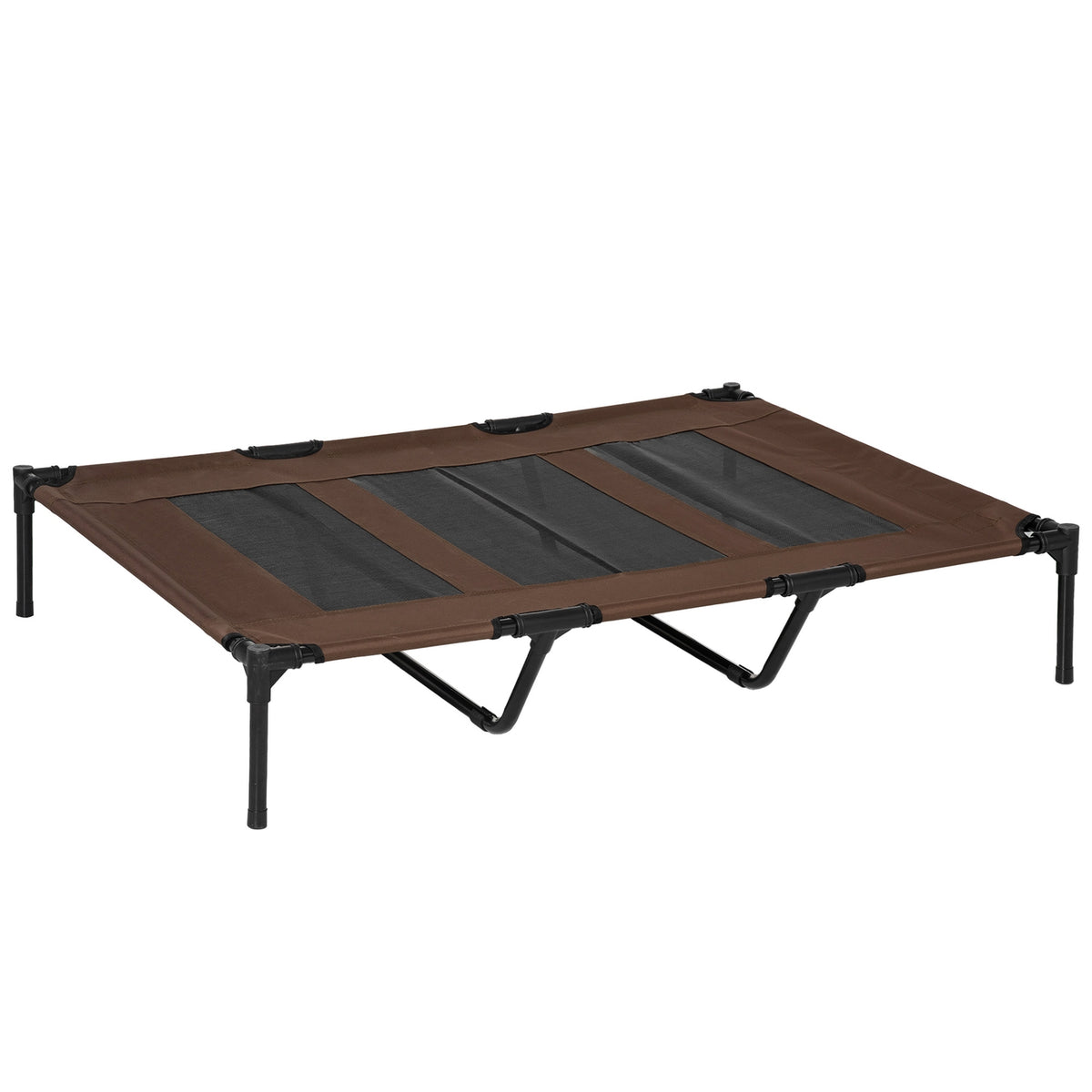 Dog Bed Outdoor Dog Lounger Outdoor Cat Bed Pet Bed Sleeping Place Metal Oxford Fabric Coffee Brown 122 X 92 X 23 Cm