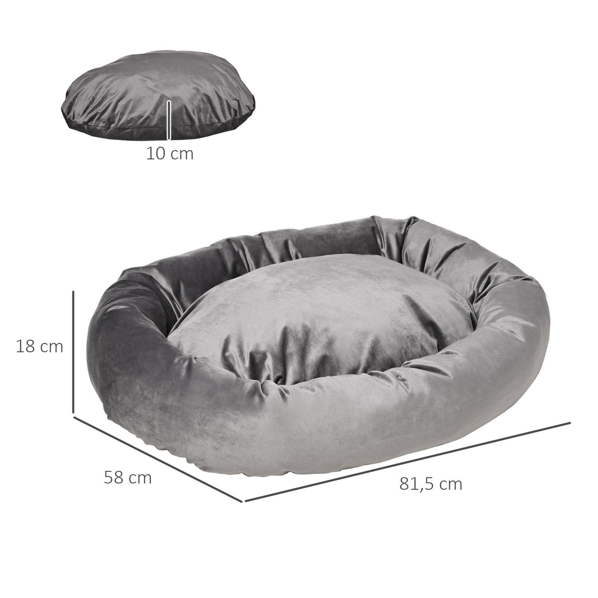 Dog Bed Round Dog Cushion For Medium Dogs & Cats, Removable & Washable Cover, Comfortable