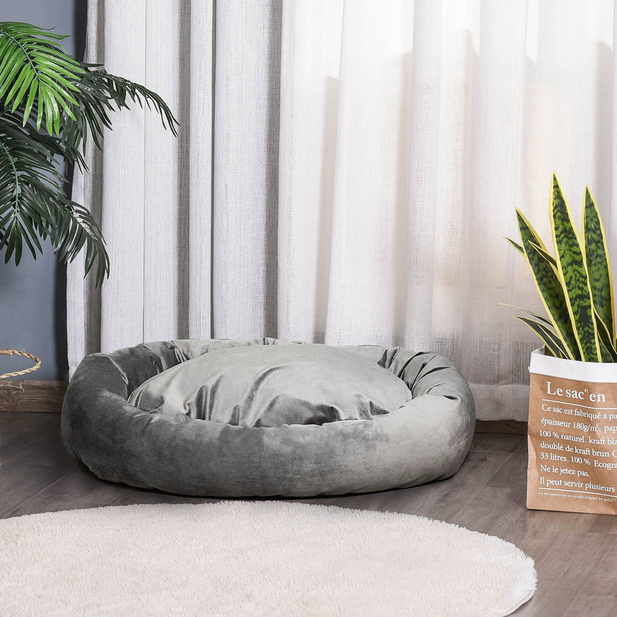 Dog Bed Round Dog Cushion For Medium Dogs & Cats, Removable & Washable Cover, Comfortable